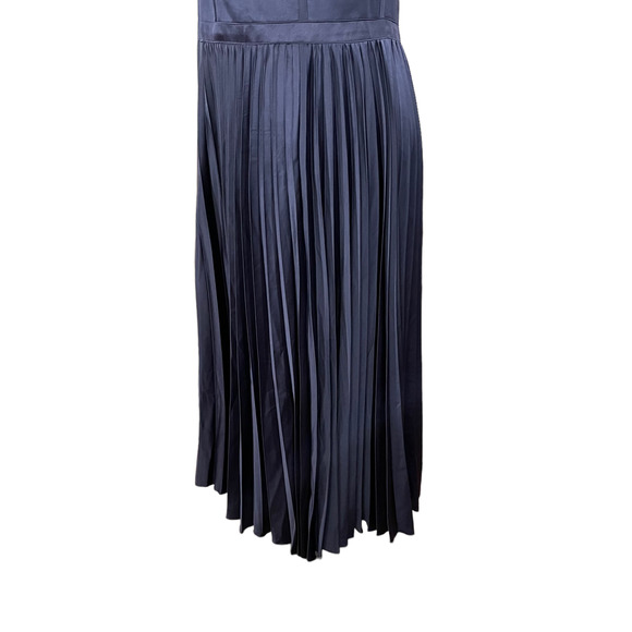 City Chic Plus Size 16W Ahana Corset Dress Navy Blue Satin Midi Cocktail Holiday - Picture 13 of 13